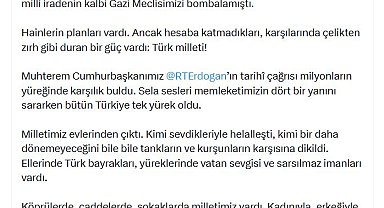Bakan Çiftçi'den '15 Temmuz' mesajı