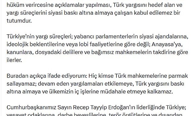 Bakan Gürlek: Türkiye'de yargı süreçleri bağımsız mahkemelerin takdirine göre ilerler