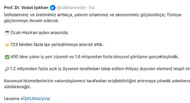 Bakan Işıkhan: 723 binden fazla işe yerleştirmeye aracılık ettik