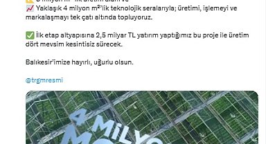 Bakan Yumaklı: Balıkesir'de, Türkiye'nin en büyük üretim üslerinden biri yükseliyor