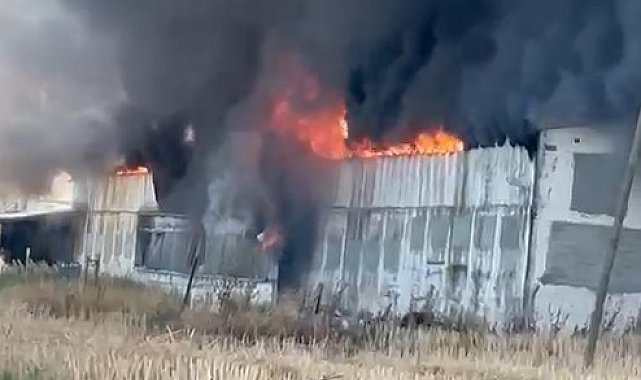 Bandırma'da geri dönüşüm deposunda yangın
