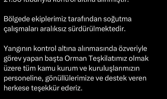 Çanakkale'de tarım arazisinde yangın