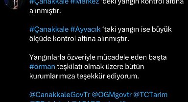 Çanakkale'deki iki yangın kontrol altına alındı