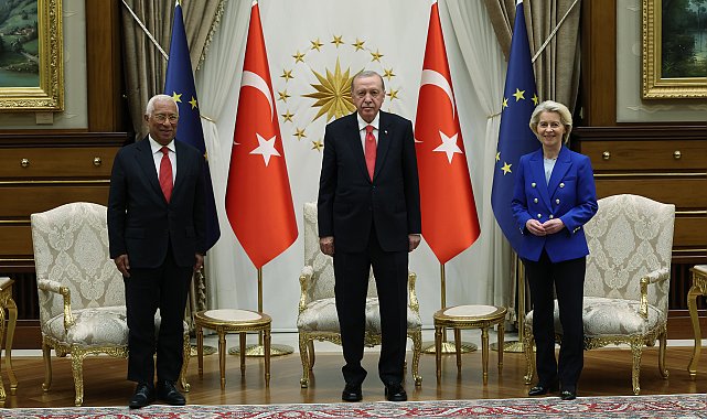 Cumhurbaşkanı Erdoğan, AB Konseyi Başkanı Costa ve AB Komisyonu Başkanı von der Leyen'i kabul etti
