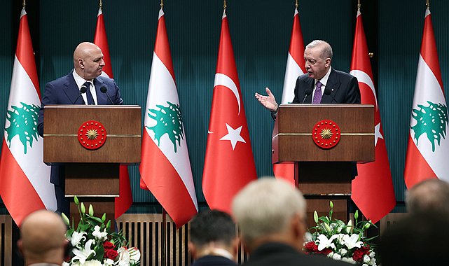 Cumhurbaşkanı Erdoğan, Lübnan Cumhurbaşkanı Avn'ı resmi törenle karşıladı