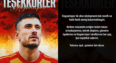 Dorukhan Toköz, Kayserispor'dan ayrıldığını açıkladı
