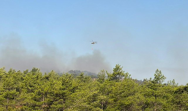 Fethiye'deki orman yangınının enerjisi düşürüldü