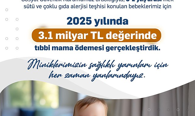 Gıda alerjisi olan bebekler için 3,1 milyar TL mama ödemesi yapıldı