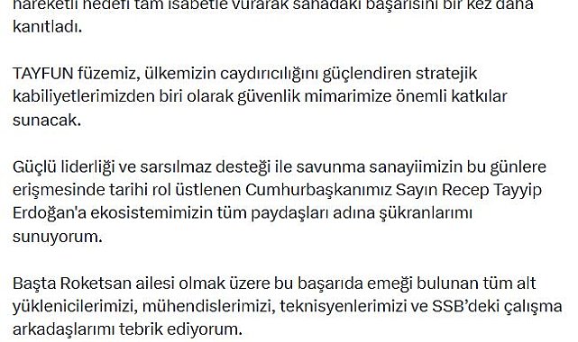 Haluk Görgün: TAYFUN füzesi sahadaki başarısını bir kez daha kanıtladı