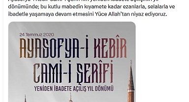 İletişim Başkanı Duran'dan 'Ayasofya' paylaşımı