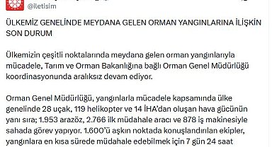 İletişim Başkanlığı'ndan yurt genelindeki orman yangınlarına ilişkin açıklama