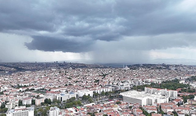 İstanbul'da gökyüzü kara bulutla kaplandı Dron görüntüsüyle