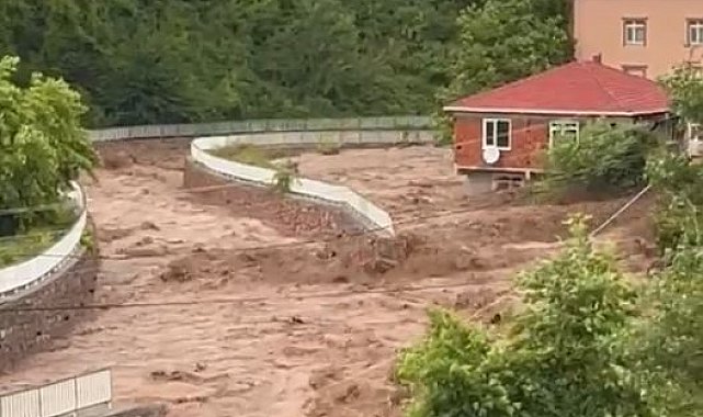 Kastamonu'da Cide'de sağanak; Devrekani Çayı taştı, ev ve iş yerini su bastı