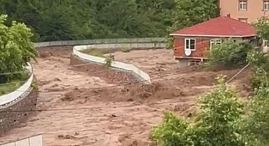 Kastamonu'da Cide'de sağanak; Devrekani Çayı taştı, ev ve iş yerini su bastı