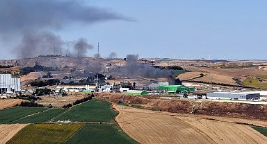 Katı atık bertaraf tesisinde yangında çöp depolama alanı zarar gördü