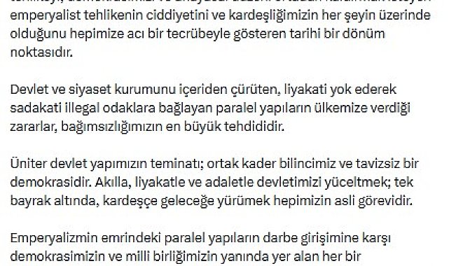 Kılıçdaroğlu'ndan '15 Temmuz' mesajı