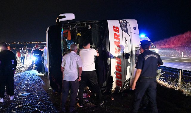 Kırıkkale'de yolcu otobüsü devrildi: 40 yaralı