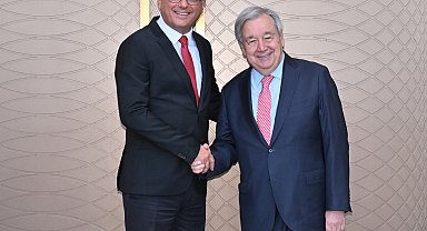 KKTC Cumhurbaşkanı Erhürman, BM Genel Sekreteri Guterres ile bir araya geldi