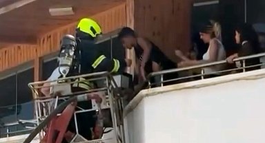 Otel odasında çıkan yangın söndürüldü; mahsur kalan 9 kişi kurtarıldı