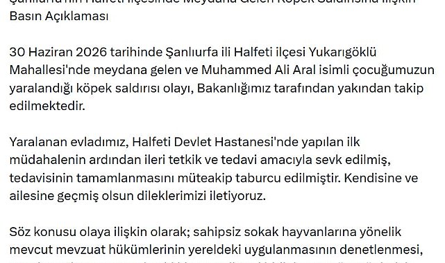 Şanlıurfa'da Muhammed'in yaralandığı köpek saldırısına ilişkin mülkiye müfettişi görevlendirildi