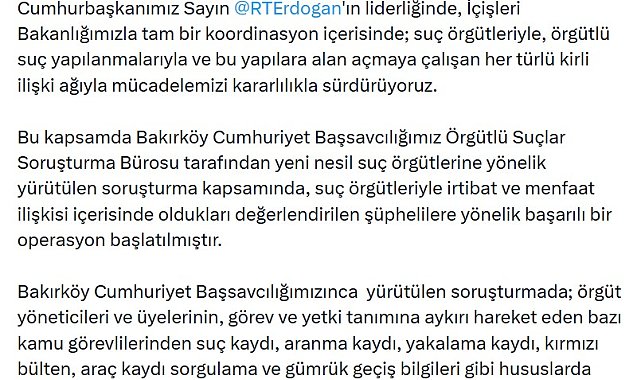 Suç örgütleriyle irtibatlı şüphelilere operasyonda 50 gözaltı kararı