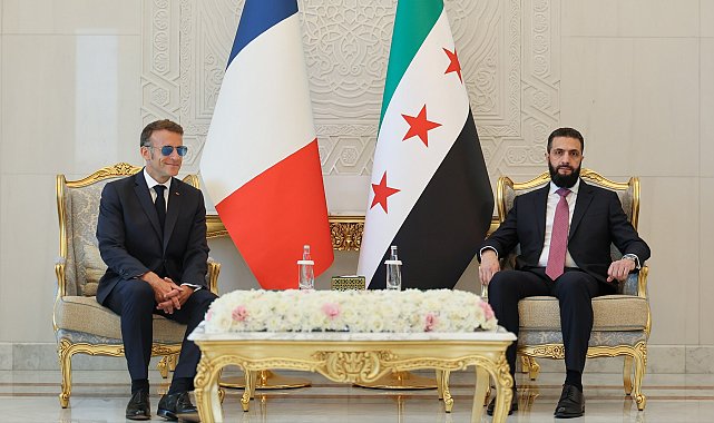 Suriye Cumhurbaşkanı Şara, Fransa Cumhurbaşkanı Macron ile görüştü