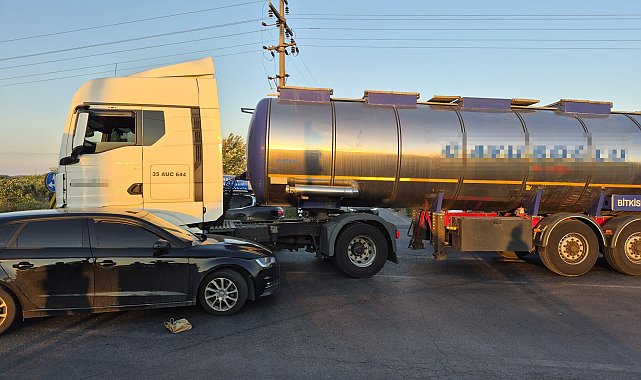Tanker ile otomobil çarpıştı: 6 yaralı