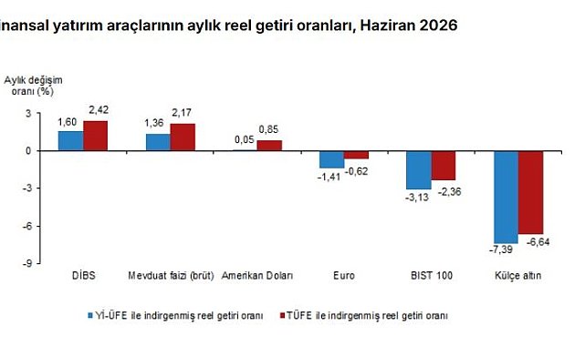 TÜİK: Aylık en yüksek reel getiri DİBS'te oldu