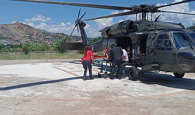 Tunceli'de engerek yılanının ısırdığı kişi helikopterle hastaneye kaldırıldı
