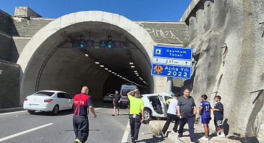 Tünel girişinde duvara çarpan otomobilin sürücüsü ağır yaralandı