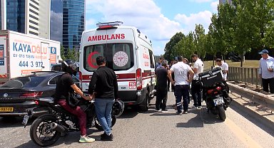 Ümraniye'de park halindeki TIR'a çarpan motosikletli polis yaralandı