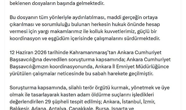 Yazıcıoğlu soruşturmasında 25 gözaltı