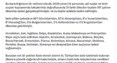 Yılın ilk yarısında 197 suçlunun Türkiye'ye iadesi sağlandı