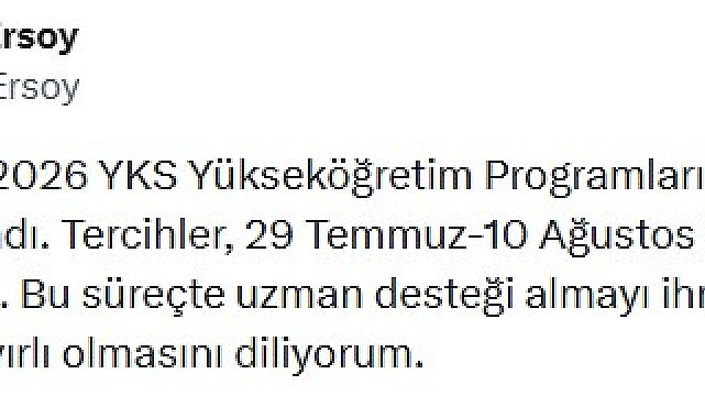 YKS Yükseköğretim Programları ve Kontenjanları Kılavuzu yayımlandı