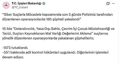 15 ilde siber suçlara yönelik operasyon; 93 tutuklama