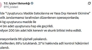 28 ilde uyuşturucu operasyonu; 69 tutuklama
