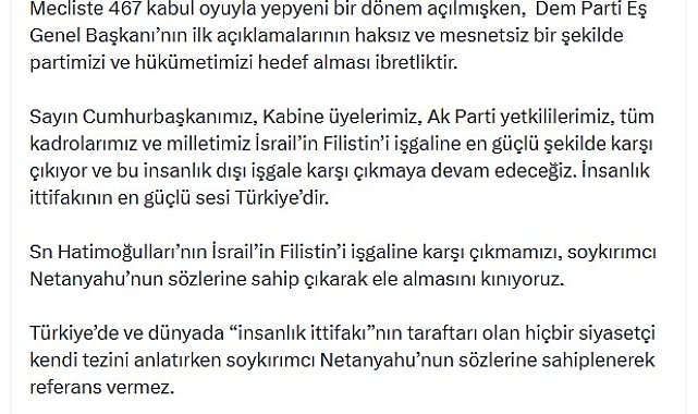 AK Parti'li Çelik: Hatimoğulları'nın ifadelerini reddediyoruz