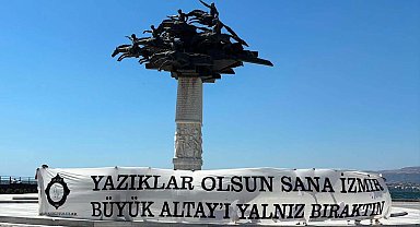 Altay'ın pankartı meydanlarda