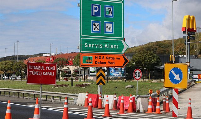 Anadolu Otoyolu'nun İstanbul istikametinde yol çalışması