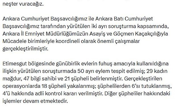 Ankara'da 2 ayrı fuhuş operasyonunda 44 gözaltı