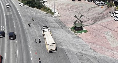 Arnavutköy'de ağır tonaj denetimi; 70 araç ve sürücüsüne 701 bin lira ceza