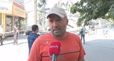 Bahçelievler'de çöken binada enkaz kaldırma çalışmaları sürüyor Havadan görüntülerle