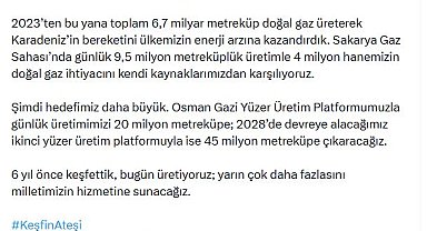 Bakan Bayraktar: Karadeniz'deki toplam doğal gaz rezervimizi 785 milyar metreküpe ulaştırdık
