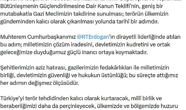 Bakan Çiftçi: Terörsüz Türkiye hedefinden dönüş yoktur