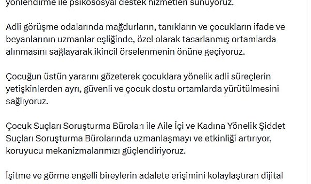 Bakan Gürlek: Adalet sistemimizde mağdurları koruyan uygulamaları hayata geçiriyoruz