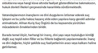 Bakan Gürlek: Dini duyguları istismar ederek suç işleyen yapılara karşı gerekli adımlar atılmaktadır