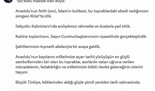 Bakan Kacır: Büyük Türkiye köklerinden aldığı güçle yeniden tarih sahnesinde
