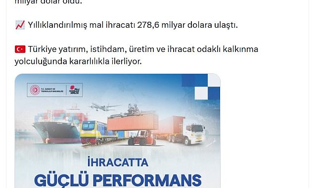 Bakan Kacır: İhracatta güçlü performansımız devam ediyor