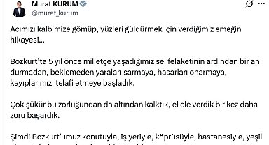 Bakan Kurum'dan Bozkurt'taki sel felaketinin 5'inci yıl dönümüne ilişkin paylaşım