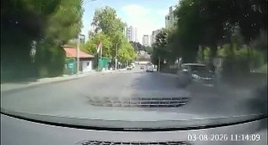 Başakşehirde yokuştan kayan aracı fark edip otomobilinden indi; kaputundan tutarak durdurdu